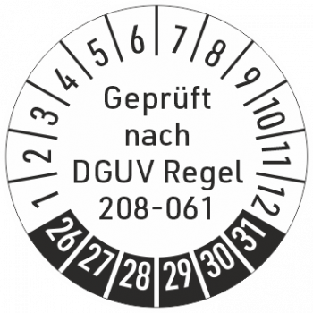 Prüfaufkleber DGUV Info 208-061