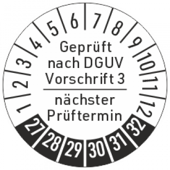 Prüfplaketten DGUV Vorschrift 3