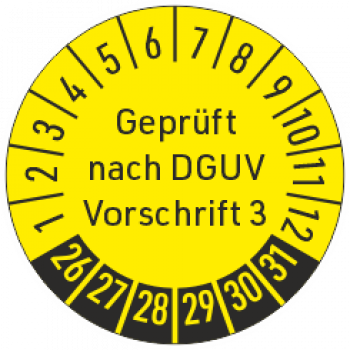 Prüfetikett DGUV Vorschrift 3
