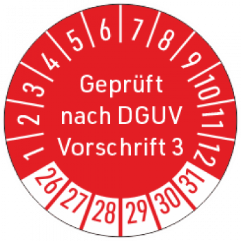 Prüfaufkleber DGUV V3