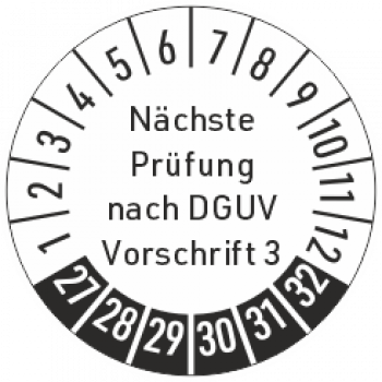 Prüfplakette nächste Prüfung DGUV V3