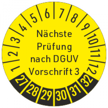 Prüfplaketten Nächste Prüfung nach DGUV Vorschrift 3