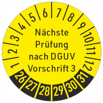 Prüfplaketten Nächste Prüfung nach DGUV Vorschrift 3