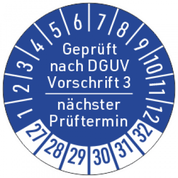 Prüfetikett nächster Prüftermin nach DGUV V3