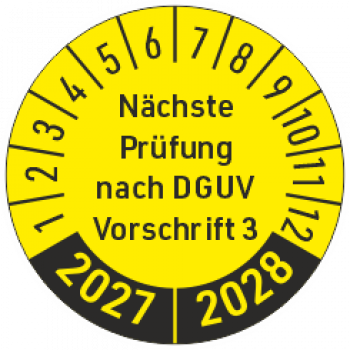 Prüfplakette Nächste Prüfung nach DGUV V3