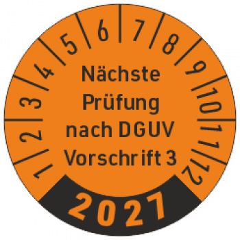 Prüfmarke Nächste Prüfung DGUV Vorschrift 3