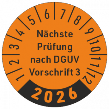 Prüfmarke Nächste Prüfung DGUV Vorschrift 3