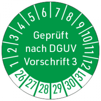 Prüfetikett Geprüft nach DGUV Vorschrift 3