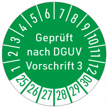 Prüfetikett Geprüft nach DGUV Vorschrift 3