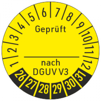 Prüfplakette Geprüft nach DGUV Vorschrift 3