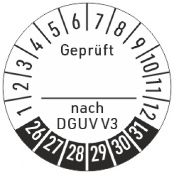 Prüfetiketten Geprüft nach DGUV V3