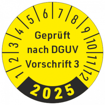 Jahresplakette Geprüft nach DGUV Vorschrift 3