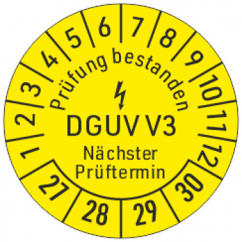 Prüfetiketten DGUV V3