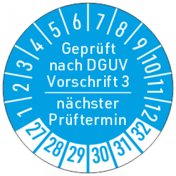 Prüfmarken DGUV V3, next check