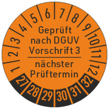 Prüfplakette DGUV Vorschrift 3