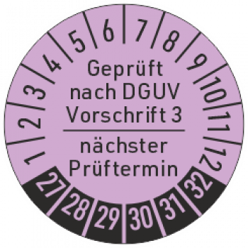 Prüfaufkleber DGUV Vorschrift 3