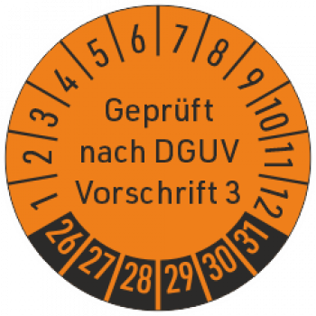 Prüfaufkleber Geprüft nach DGUV Vorschrift 3