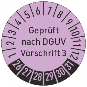 Prüfplakette Geprüft nach DGUV Vorschrift 3