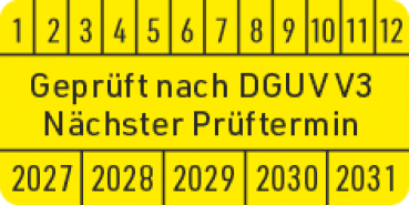 Prüfplaketten DGUV Vorschrift 3