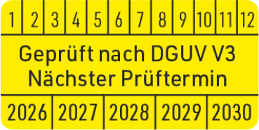 Prüfplaketten DGUV Vorschrift 3