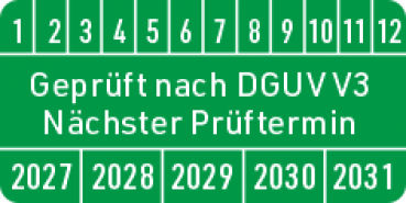 Prüfplakette DGUV V3
