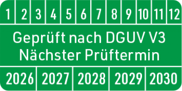 Prüfplakette DGUV V3