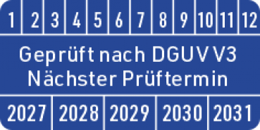 Prüfplaketten DGUV V3
