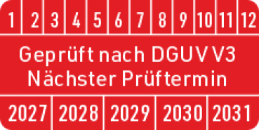 Prüfplaketten DGUV V3