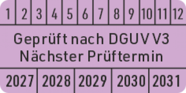 DGUV Vorschrift 3 Prüfplaketten
