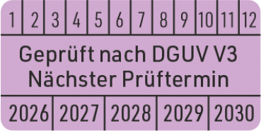 DGUV Vorschrift 3 Prüfplaketten