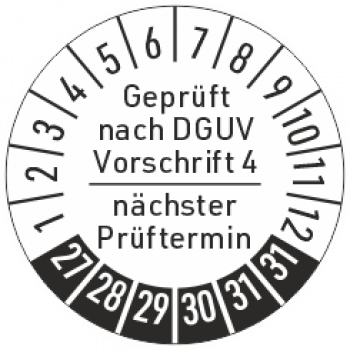 Prüfplaketten DGUV Vorschrift 4