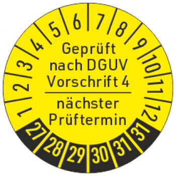 Prüfplakette DGUV Vorschrift 4