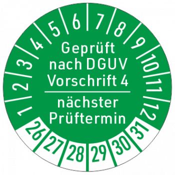 Prüfaufkleber DGUV V4