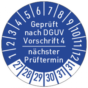 Prüfetiketten DGUV V4