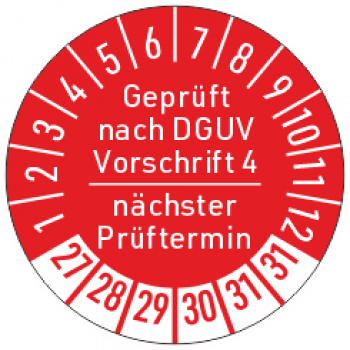 Prüfetikett DGUV V4