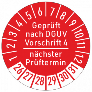 Prüfetikett DGUV V4
