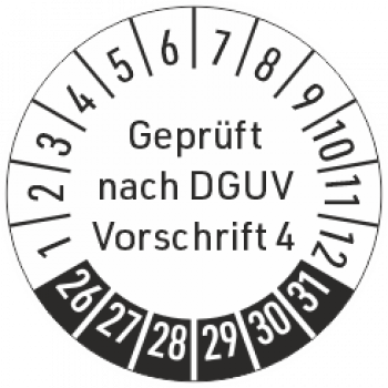 Prüfplakette DGUV V4