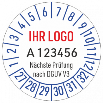 Prüfplaketten DGUV V3 mit Nummer