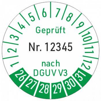Prüfsiegel numeriert