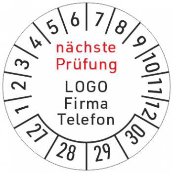 Prüfetiketten mit Logo