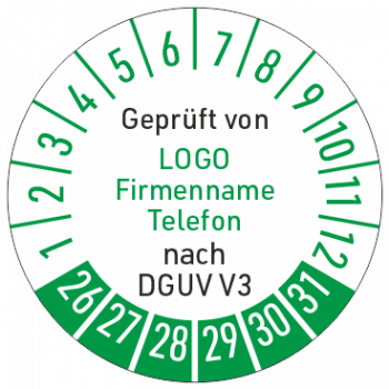 Pruefplaketten mit Logo Geprueft