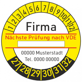 Prüfplaketten Nächste Prüfung nach VDE