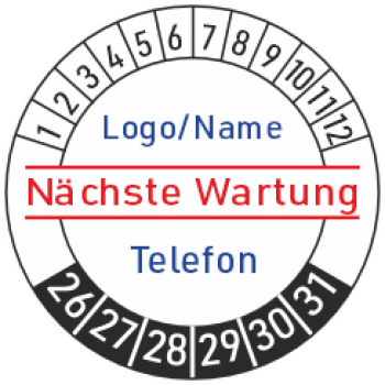 Prüfplaketten Nächste Wartung
