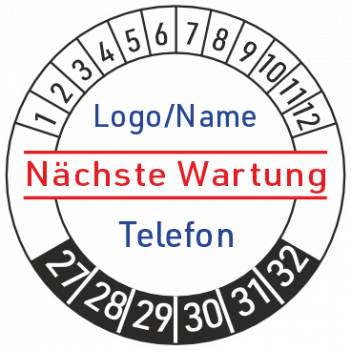 Prüfplaketten Nächste Wartung
