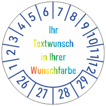 Prüfaufkleber mit Wunschtext