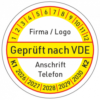 Prüfetikett Geprüft nach VDE