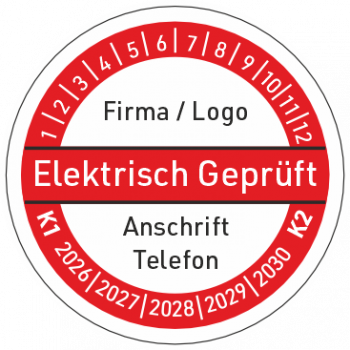 Prüfmarken mit Firma Elektrisch Geprüft