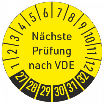 Prüfplaketten Nächste Prüfung nach VDE