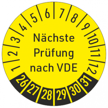 Prüfplaketten Nächste Prüfung nach VDE
