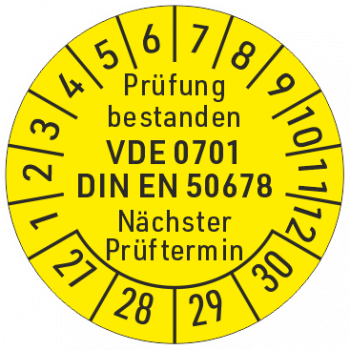 Prüfetikett VDE 0701